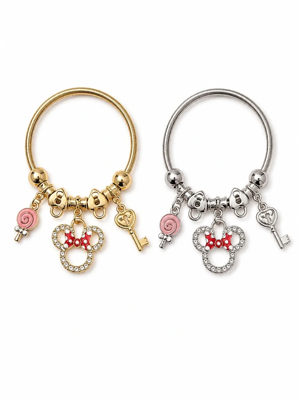 Minnie Mouse, Bows, Lockets & Keys Charm Bracelets for Kids • NWT